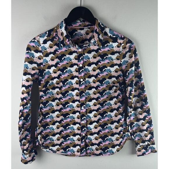 Boden Classic Shirt Colorful Horse Equestrian Print Long Sleeve Button Down 4P - Picture 1 of 8
